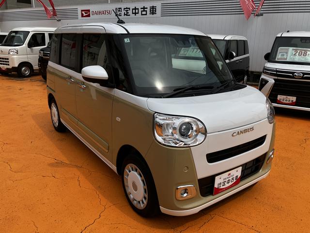 ムーヴキャンバスストライプスＧ　純正７インチナビ　前後ドラレコ　全周囲カメラ保証　新車保証・まごころ保証　１年間・走行距離無制限付き（東京都）の中古車
