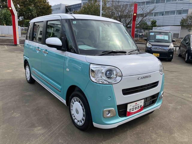 ムーヴキャンバスストライプスGスマアシ/プッシュボタンスタート/コーナーセンサー/オートライト/LEDヘッドランプ/フロントフォグランプ/オートエアコン/キーフリー/シートリフタ&チルトステアリング/取扱説明書&整備記録簿(千葉県)の中古車