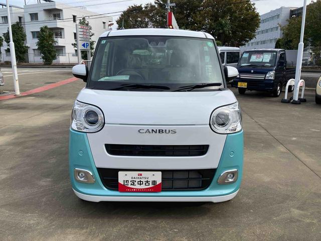 ムーヴキャンバスストライプスGスマアシ/プッシュボタンスタート/コーナーセンサー/オートライト/LEDヘッドランプ/フロントフォグランプ/オートエアコン/キーフリー/シートリフタ&チルトステアリング/取扱説明書&整備記録簿(千葉県)の中古車