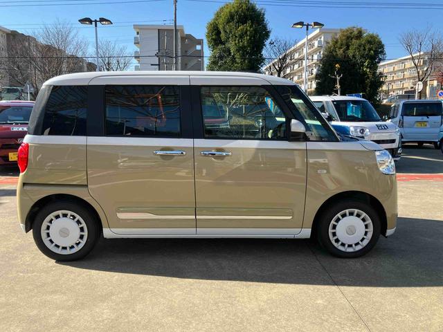 ムーヴキャンバスストライプスG両側電動スライドドア LEDヘッドライト&フォグランプ シートヒーター 保温カップホルダー 電動駐車ブレーキ バックカメラ ステアリングスイッチ 置きラクBOX コーナーセンサー 衝突被害軽減ブレーキ(千葉県)の中古車