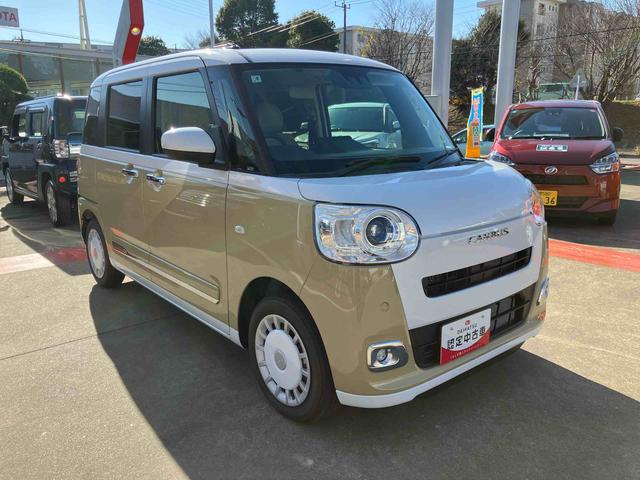 ムーヴキャンバスストライプスG両側電動スライドドア LEDヘッドライト&フォグランプ シートヒーター 保温カップホルダー 電動駐車ブレーキ バックカメラ ステアリングスイッチ 置きラクBOX コーナーセンサー 衝突被害軽減ブレーキ(千葉県)の中古車