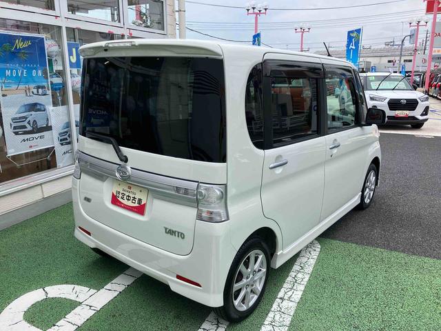 タントカスタムＸ社外７型カロッツェリアナビゲーション　社外ＥＴＣ　左側電動スライドドア　オートエアコン　キーフリーシステム　車検整備２年付き　新品タイヤ４本装着　ディスチャージャーヘッドランプ　　フォグランプ（東京都）の中古車