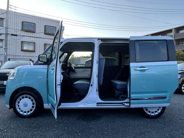 ムーヴキャンバスストライプスＧ　パノラマカメラ付き保証　新車保証・まごころ保証　１年間・走行距離無制限付き　電動スライドドア　キーフリー　パノラマカメラ　シートヒーター　前後コーナーセンサー　衝突軽減ブレーキシステム（東京都）の中古車