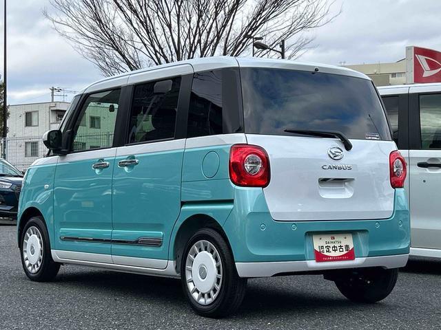 ムーヴキャンバスストライプスＧ　純正７インチナビ　パノラマモニター・ドラレコ保証　新車保証・まごころ保証　１年間・走行距離無制限付き　純正７インチナビ　ドライブレコーダー　パノラマモニター　両側電動スライドドア　電動パーキングブレーキ　キーフリーシステム　前席シートヒーター（東京都）の中古車