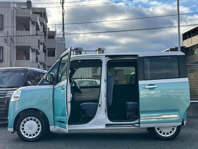 ムーヴキャンバスストライプスＧ　純正７インチナビ　パノラマモニター・ドラレコ保証　新車保証・まごころ保証　１年間・走行距離無制限付き　純正７インチナビ　ドライブレコーダー　パノラマモニター　両側電動スライドドア　電動パーキングブレーキ　キーフリーシステム　前席シートヒーター（東京都）の中古車