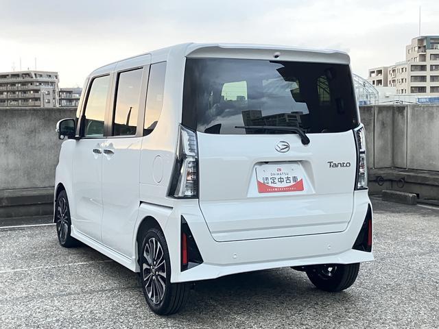 タントカスタムＲＳ　キーフリーシステム　前席シートヒーター保証　新車保証・まごころ保証　１年間・走行距離無制限付き　前席シートヒーター　電動パーキングブレーキ　キーフリーシステム　コーナーセンサー　両側電動スライドドア（東京都）の中古車