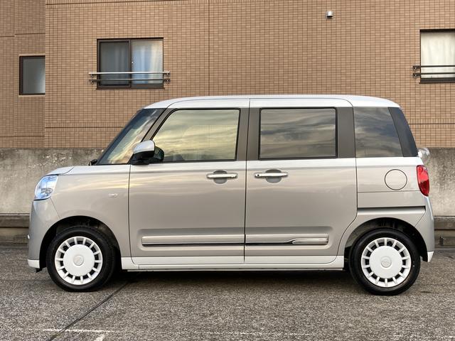 ムーヴキャンバスストライプスＧ　キーフリーシステム　両側電動スライドドア保証　新車保証・まごころ保証　１年間・走行距離無制限付き　両側電動スライドドア　キーフリーシステム　ＬＥＤヘッドランプ　ＬＥＤフォグランプ　コーナーセンサー　電動パーキングブレーキ（東京都）の中古車