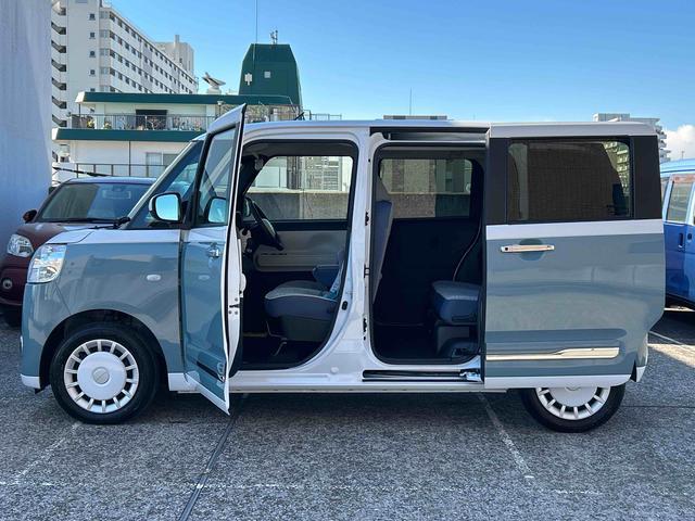 ムーヴキャンバスストライプスＧ　純正ナビ　ＥＴＣ　ドライブレコーダー保証　新車保証・まごころ保証　１年間・走行距離無制限付き　純正７インチナビ　ＥＴＣ車載器　ドライブレコーダー　バックカメラ　キーフリーシステム　両側電動スライドドア　オートライト　オートエアコン（東京都）の中古車