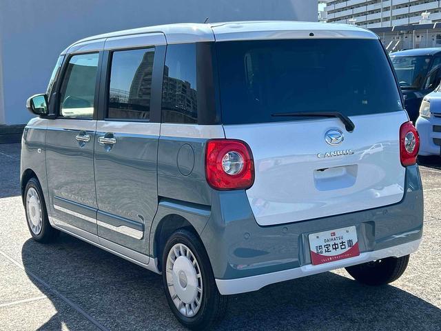 ムーヴキャンバスストライプスＧ　純正ナビ　ＥＴＣ　ドライブレコーダー保証　新車保証・まごころ保証　１年間・走行距離無制限付き　純正７インチナビ　ＥＴＣ車載器　ドライブレコーダー　バックカメラ　キーフリーシステム　両側電動スライドドア　オートライト　オートエアコン（東京都）の中古車