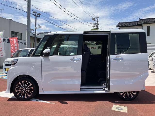 タントカスタムＲＳ　シートヒーター　電動パーキングブレーキ保証１年間距離無制限付き・ターボ・パノラマカメラ・シートヒーター・電動パーキングブレーキ・ＬＥＤフォグランプ・ＬＥＤヘッドランプ・両側電動スライドドア・シートバックテーブル（東京都）の中古車