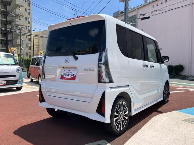 タントカスタムＲＳ　シートヒーター　電動パーキングブレーキ保証１年間距離無制限付き・ターボ・パノラマカメラ・シートヒーター・電動パーキングブレーキ・ＬＥＤフォグランプ・ＬＥＤヘッドランプ・両側電動スライドドア・シートバックテーブル（東京都）の中古車