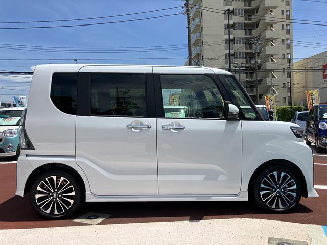 タントカスタムＲＳ　シートヒーター　電動パーキングブレーキ保証１年間距離無制限付き・ターボ・パノラマカメラ・シートヒーター・電動パーキングブレーキ・ＬＥＤフォグランプ・ＬＥＤヘッドランプ・両側電動スライドドア・シートバックテーブル（東京都）の中古車