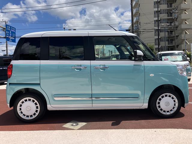 ムーヴキャンバスストライプスＧ保証　新車保証・まごころ保証　１年間・走行距離無制限付き・シートヒーター・両側電動スライドドア・全周囲カメラ（東京都）の中古車