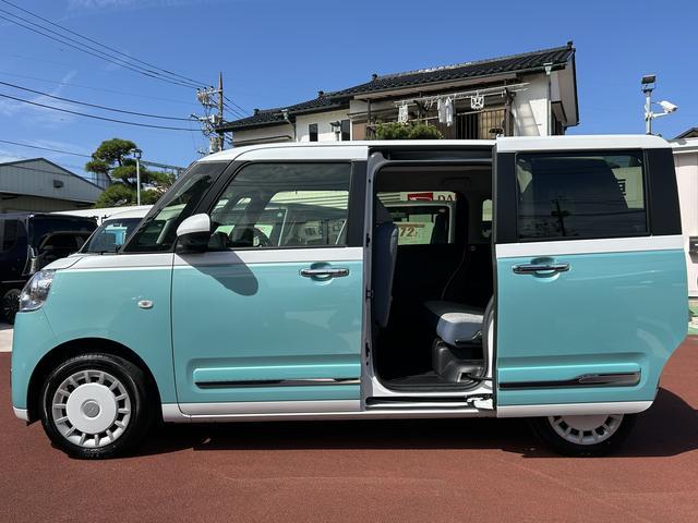 ムーヴキャンバスストライプスＧ　前席シートヒーター　電動パーキングブレーキ保証１年間距離無制限付き・ＬＥＤヘッドライト・両側電動スライドドア・シートヒーター・全周囲カメラ・電動パーキングブレーキ・ＬＥＤフォグランプ・キーフリーシステム・オートライト・オートハイビーム（東京都）の中古車