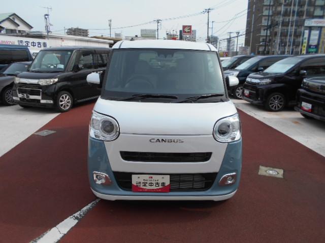 ムーヴキャンバスストライプスＧターボ　届け出済み未使用車４ＷＤ・ターボ・クルーズコントロール・全周囲カメラ・両側電動スライドドア・キーフリー（東京都）の中古車