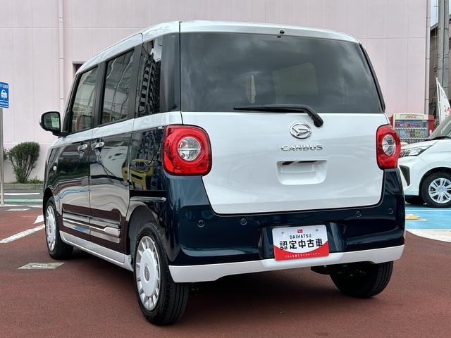 ムーヴキャンバスストライプスGターボ保証 新車保証・まごころ保証 1年間・走行距離無制限付き・オーディオレス車・LEDヘッドライト装備・パノラマカメラ・シートヒーター装備(東京都)の中古車