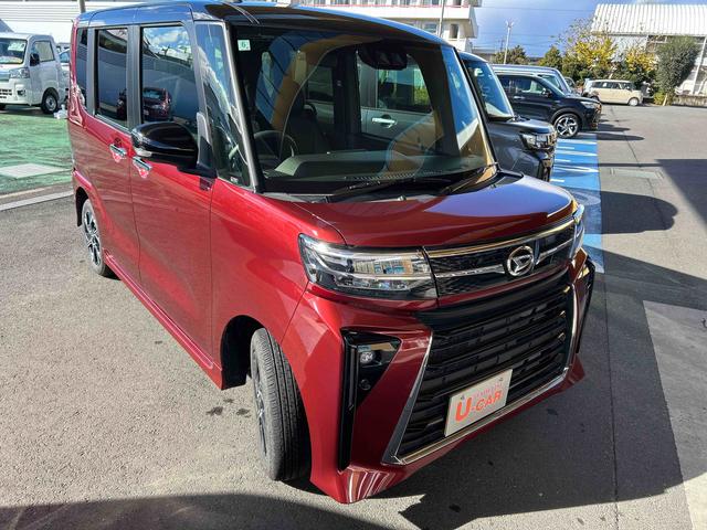 タントカスタムＸ　走行距離４３６４キロ　当店デモカーアップ１年保証距離無制限　純正マット　サイドエアバッグ　ＬＥＤヘッドランプ　アイドリングストップ　シートヒーター　両側電動スライドドア　オプションツートンカラー（埼玉県）の中古車