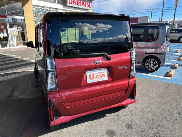 タントカスタムＸ　走行距離４３６４キロ　当店デモカーアップ１年保証距離無制限　純正マット　サイドエアバッグ　ＬＥＤヘッドランプ　アイドリングストップ　シートヒーター　両側電動スライドドア　オプションツートンカラー（埼玉県）の中古車