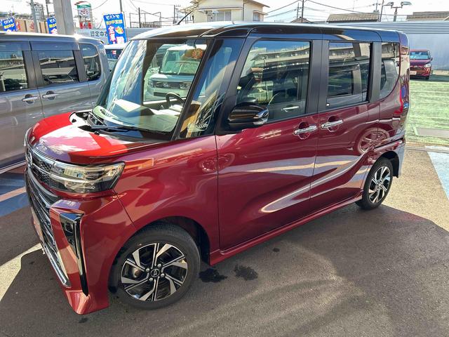 タントカスタムＸ　走行距離４３６４キロ　当店デモカーアップ１年保証距離無制限　純正マット　サイドエアバッグ　ＬＥＤヘッドランプ　アイドリングストップ　シートヒーター　両側電動スライドドア　オプションツートンカラー（埼玉県）の中古車