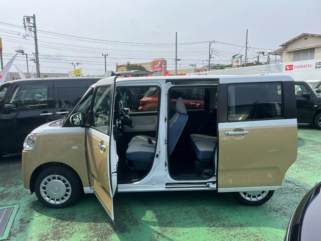 ムーヴキャンバスストライプスＸ　走行６１５キロ／シートヒーター／両側電動１年保証距離無制限　走行距離６１５キロ　サイドエアバッグ　ＬＥＤヘッドランプ　アイドリングストップ　シートヒーター　両側電動スライドドア　オート格納式ドアミラーキーフリー（埼玉県）の中古車