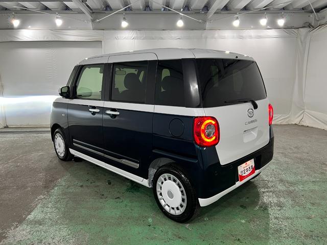 ムーヴキャンバスストライプスG 走行195キロ/9インチDA/バックカメラ1年保証距離無制限 走行距離195キロ ディスプレイオーディオ バックカメラ 純正マット サイドエアバッグ LEDヘッドランプ アイドリングストップ シートヒーター 両側電動スライドドア(埼玉県)の中古車