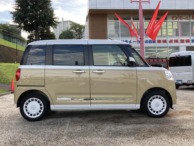 ムーヴキャンバスストライプスＧ　前席シートヒーター　電動パーキングブレーキ保証　新車保証・まごころ保証　１年間・走行距離無制限付き　前席シートヒーター　電動パーキングブレーキ　両側電動スライドドア　ＬＥＤヘッドランプ　ＬＥＤフォグランプ　キーフリーシステム（東京都）の中古車