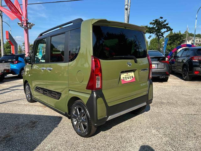 タントファンクロスターボ　届出済み未使用車　ディスプレイオーディオ保証　新車保証・まごころ保証　１年間・走行距離無制限付き　電動パーキングブレーキ　両側電動スライドドア　前席シートヒーター　コーナーセンサー　キーフリーシステム　シートバックテーブル（東京都）の中古車