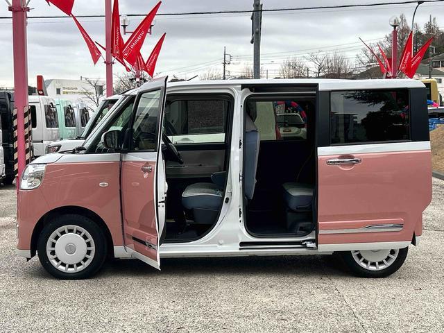 ムーヴキャンバスストライプスG 純正7インチナビ バックカメラ保証 新車保証・まごころ保証 1年間・走行距離無制限付き 純正7インチナビ バックカメラ 両側電動スライドドア 前席シートヒーター キーフリーシステム LEDヘッドランプ LEDフォグランプ(東京都)の中古車