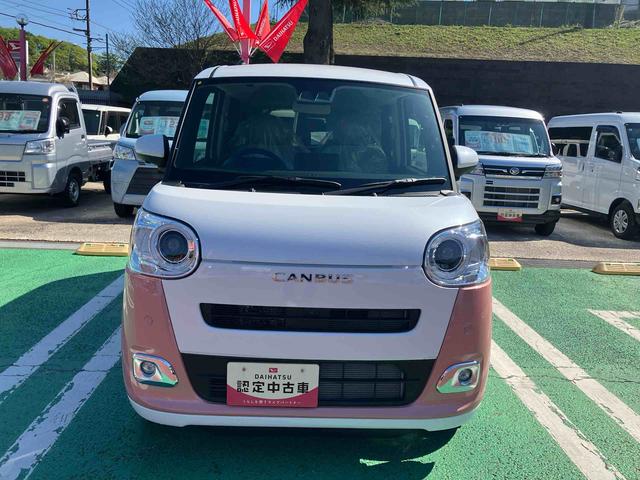 ムーヴキャンバスストライプスＧターボ　届出済み未使用車　クルーズコントロール保証　新車保証・まごころ保証　１年間・走行距離無制限付き　アダプティブクルーズコントロール　キーフリーシステム　ＬＥＤヘッドランプ　コーナーセンサー　アイドリングストップ　両側電動スライドドア（東京都）の中古車