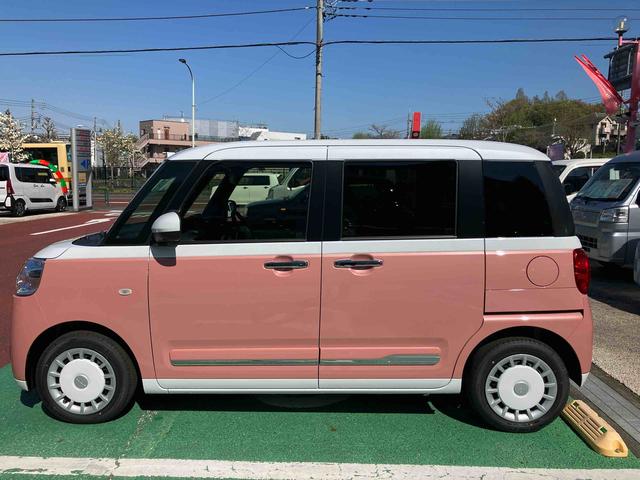 ムーヴキャンバスストライプスＧターボ　届出済み未使用車　クルーズコントロール保証　新車保証・まごころ保証　１年間・走行距離無制限付き　アダプティブクルーズコントロール　キーフリーシステム　ＬＥＤヘッドランプ　コーナーセンサー　アイドリングストップ　両側電動スライドドア（東京都）の中古車