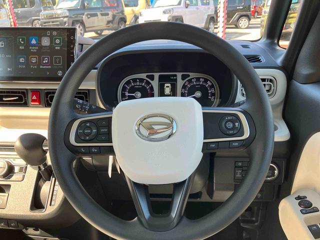 ムーヴキャンバスストライプスＧターボ　ディスプレイオーディオ　バックカメラ保証　新車保証・まごころ保証　１年間・走行距離無制限付き　９インチディスプレイオーディオ　バックカメラ　キーフリーシステム　両側電動スライドドア　前席シートヒーター　ＬＥＤヘッドランプ（東京都）の中古車