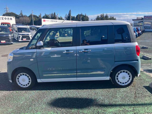 ムーヴキャンバスストライプスＧＬＥＤヘッドライト／両側電動スライドドア／コーナーセンサー／アイドリングストップ／衝突回避支援システム／横滑り防止装置／オートライト／オートエアコン／キーフリー／電動格納ミラー／電動パーキングブレーキ（千葉県）の中古車