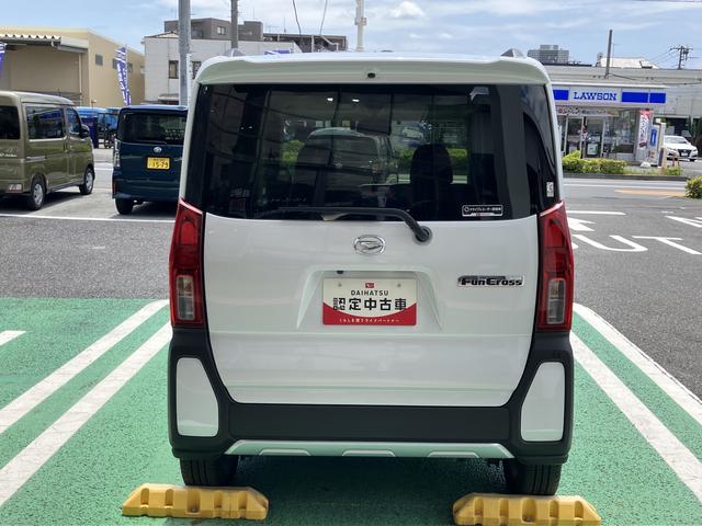 タントファンクロスターボ　カーナビ　ＥＴＣ　ドライブレコーダー中古車保証・距離無制限、１年付き　純正１０インチスタイリッシュナビ　ＥＴＣ車載器　カーナビ連動前後録画ドライブレコーダー　両側電動スライドドア　ＬＥＤヘッドライト　電動サイドブレーキ　キーフリー（東京都）の中古車
