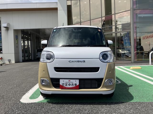 ムーヴキャンバスストライプスＧ　パノラマモニター対応カメラ保証　新車保証・まごころ保証　１年間・走行距離無制限付き　ＬＥＤヘッドライト　両側電動スライドドア　キーフリー　サイドエアバック　コーナーセンサー　衝突回避支援ブレーキ（東京都）の中古車