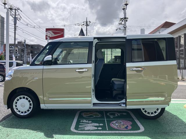 ムーヴキャンバスストライプスＧ　パノラマモニター対応カメラ保証　新車保証・まごころ保証　１年間・走行距離無制限付き　ＬＥＤヘッドライト　両側電動スライドドア　キーフリー　サイドエアバック　コーナーセンサー　衝突回避支援ブレーキ（東京都）の中古車