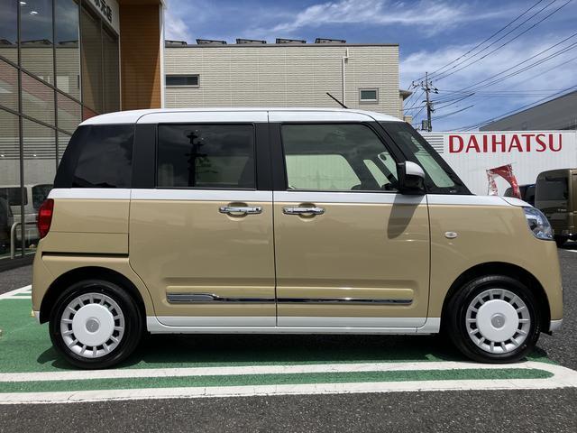ムーヴキャンバスストライプスＧ　パノラマモニター対応カメラ保証　新車保証・まごころ保証　１年間・走行距離無制限付き　ＬＥＤヘッドライト　両側電動スライドドア　キーフリー　サイドエアバック　コーナーセンサー　衝突回避支援ブレーキ（東京都）の中古車