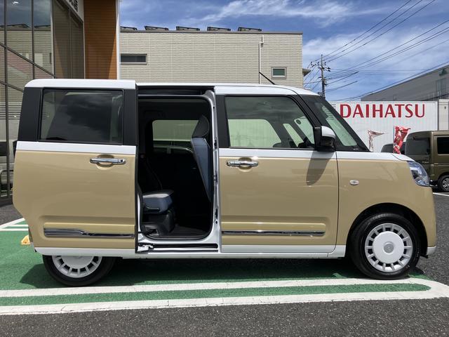 ムーヴキャンバスストライプスＧ　パノラマモニター対応カメラ保証　新車保証・まごころ保証　１年間・走行距離無制限付き　ＬＥＤヘッドライト　両側電動スライドドア　キーフリー　サイドエアバック　コーナーセンサー　衝突回避支援ブレーキ（東京都）の中古車