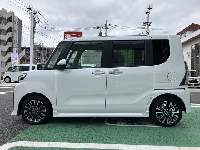 タントカスタムＲＳ　ターボ　両側電動スライドドア保証　新車保証・まごころ保証　１年間・走行距離無制限付き　ＬＥＤヘッドライト　ＬＥＤフォグランプ　キーフリー　シートヒーター　コーナーセンサー　衝突回避支援ブレーキ（東京都）の中古車