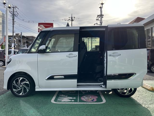 タントカスタムＲＳスタイルセレクション　カーナビ　ＥＴＣ　ドラレコ保証　新車保証・まごころ保証　１年間・走行距離無制限付き　純正７インチスタンダードナビ　ＥＴＣ車載器　パノラマモニター　ナビ連動前後録画ドライブレコーダー　フロントシートヒーター　両側電動スライドドア（東京都）の中古車