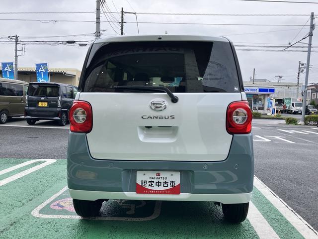 ムーヴキャンバスストライプスＧ　パノラマモニター　フロントシートヒーター保証　新車保証・まごころ保証　１年間・走行距離無制限付き　純正ＣＤチューナー　ＬＥＤヘッドライト　パノラマモニター　フロントシートヒーター　電動パーキングブレーキ　両側電動スライドドア　キーフリー（東京都）の中古車