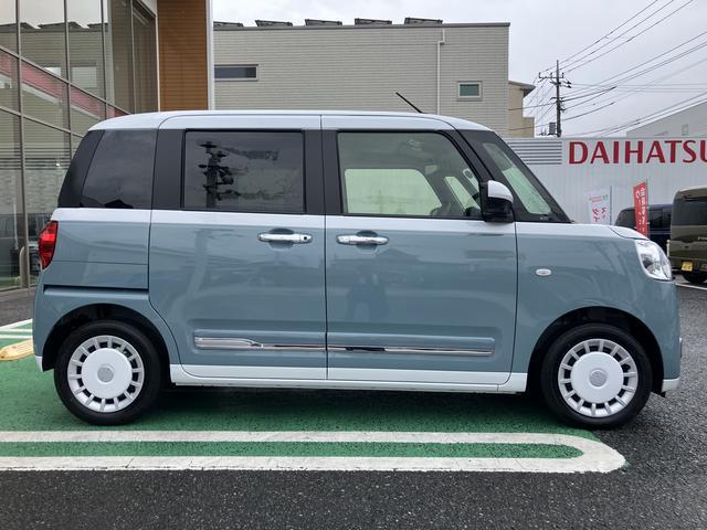 ムーヴキャンバスストライプスＧ　パノラマモニター　フロントシートヒーター保証　新車保証・まごころ保証　１年間・走行距離無制限付き　純正ＣＤチューナー　ＬＥＤヘッドライト　パノラマモニター　フロントシートヒーター　電動パーキングブレーキ　両側電動スライドドア　キーフリー（東京都）の中古車