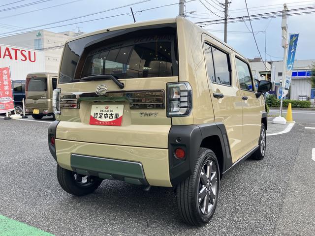 タフトＧターボ　ダーククロムベンチャー　フロントシートヒーター保証　新車保証・まごころ保証　１年間・走行距離無制限付き　純正ＣＤチューナー　フロントシートヒーター　ＬＥＤヘッドライト　パノラマカメラ　ホールド機能付き電動サイドブレーキ　カーペットマット（東京都）の中古車