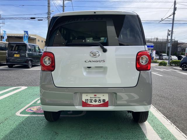 ムーヴキャンバスストライプスＧ　電動サイドブレーキ　フロントシートヒーター保証　新車保証・まごころ保証　１年間・走行距離無制限付き　純正ＣＤチューナー　フロントシートヒーター　両側電動スライドドア　ホールド機能付き電動サイドブレーキ　ＬＥＤヘッドライト　キーフリー（東京都）の中古車