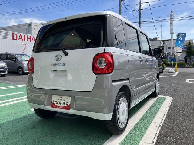 ムーヴキャンバスストライプスＧ　電動サイドブレーキ　フロントシートヒーター保証　新車保証・まごころ保証　１年間・走行距離無制限付き　純正ＣＤチューナー　フロントシートヒーター　両側電動スライドドア　ホールド機能付き電動サイドブレーキ　ＬＥＤヘッドライト　キーフリー（東京都）の中古車