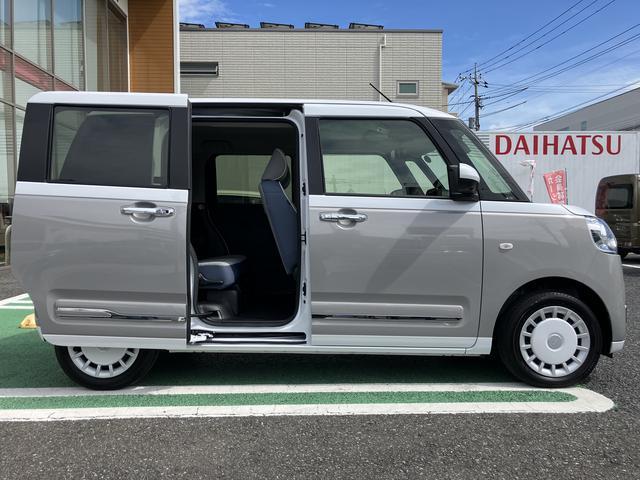 ムーヴキャンバスストライプスＧ　電動サイドブレーキ　フロントシートヒーター保証　新車保証・まごころ保証　１年間・走行距離無制限付き　純正ＣＤチューナー　フロントシートヒーター　両側電動スライドドア　ホールド機能付き電動サイドブレーキ　ＬＥＤヘッドライト　キーフリー（東京都）の中古車