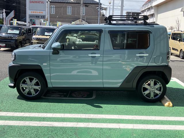 タフトＧターボ　カーナビ　ＥＴＣ　ドライブレコーダー中古車保証・距離無制限、１年付き　純正９インチスタイリッシュナビ　ＥＴＣ車載器　ナビ連動前後録画ドライブレコーダー　パノラマモニター　フロントシートヒーター　ルーフキャリア　電動サイドブレーキ（東京都）の中古車