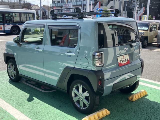 タフトＧターボ　カーナビ　ＥＴＣ　ドライブレコーダー中古車保証・距離無制限、１年付き　純正９インチスタイリッシュナビ　ＥＴＣ車載器　ナビ連動前後録画ドライブレコーダー　パノラマモニター　フロントシートヒーター　ルーフキャリア　電動サイドブレーキ（東京都）の中古車