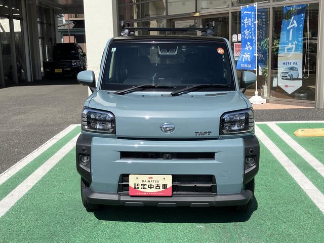 タフトＧターボ　カーナビ　ＥＴＣ　ドライブレコーダー中古車保証・距離無制限、１年付き　純正９インチスタイリッシュナビ　ＥＴＣ車載器　ナビ連動前後録画ドライブレコーダー　パノラマモニター　フロントシートヒーター　ルーフキャリア　電動サイドブレーキ（東京都）の中古車
