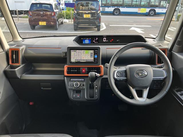 タントファンクロスターボ　カーナビ　ＥＴＣ　ドライブレコーダー保証　新車保証・まごころ保証　１年間・走行距離無制限付き　純正７インチエントリーナビ　ＥＴＣ車載器　ナビ連動前後録画ドライブレコーダー　バックモニター　両側電動スライドドア　フロントシートヒーター（東京都）の中古車