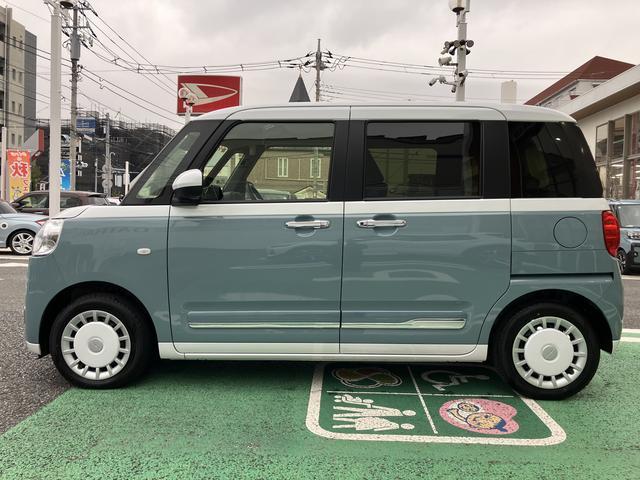 ムーヴキャンバスストライプスG フロントシートヒーター 電動スライドドア保証 新車保証・まごころ保証 1年間・走行距離無制限付き 次世代スマートアシスト 両側電動スライドドア フロントシートヒーター ほっとカップホルダー LEDヘッドライト 電動格納ミラー キーフリー(東京都)の中古車